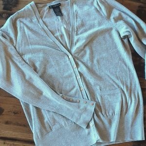 Grace Elements Long Sleeve Soft Grey Button Cardigan. Sz XL